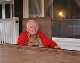 Close up of Ray on the porch